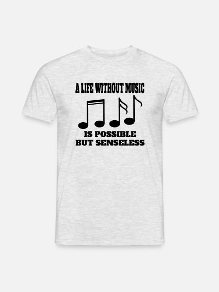 Musiker Musiklehrer Spruch Musizieren Musikerin - Männer T-Shirt - Grau meliert