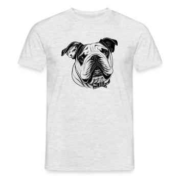 Bulldog français chien anglais 5 - T-shirt homme - gris chiné - Devant - AI Model Male 178 dark (178cm)