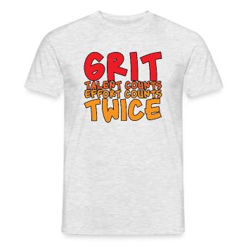 Grit Talent Counts, Effort Counts Twice 2 - Men's T-Shirt - heather grey - Front - AI Model Male 178 dark (178cm)