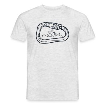 Mountains in a carabiner shirt for climbers - Men's T-Shirt - heather grey - Front - AI Model Male 178 dark (178cm)