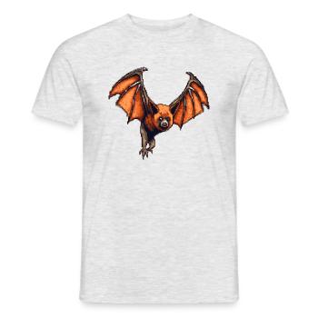 Pixeliger Flughund in retro 8 Bit Grafik - Männer T-Shirt - Grau meliert - Vorne - AI Model Male 178 dark (178cm)