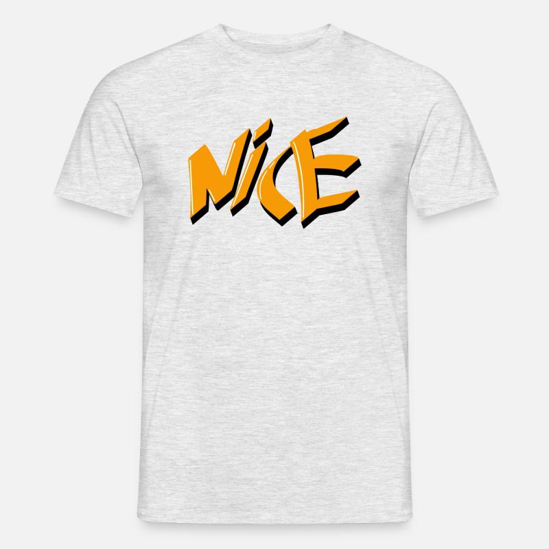 Graffiti Schriftzug Nice - Männer T-Shirt - Grau meliert