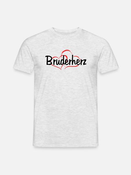 Bruderherz - Doppelherz - Männer T-Shirt - Grau meliert
