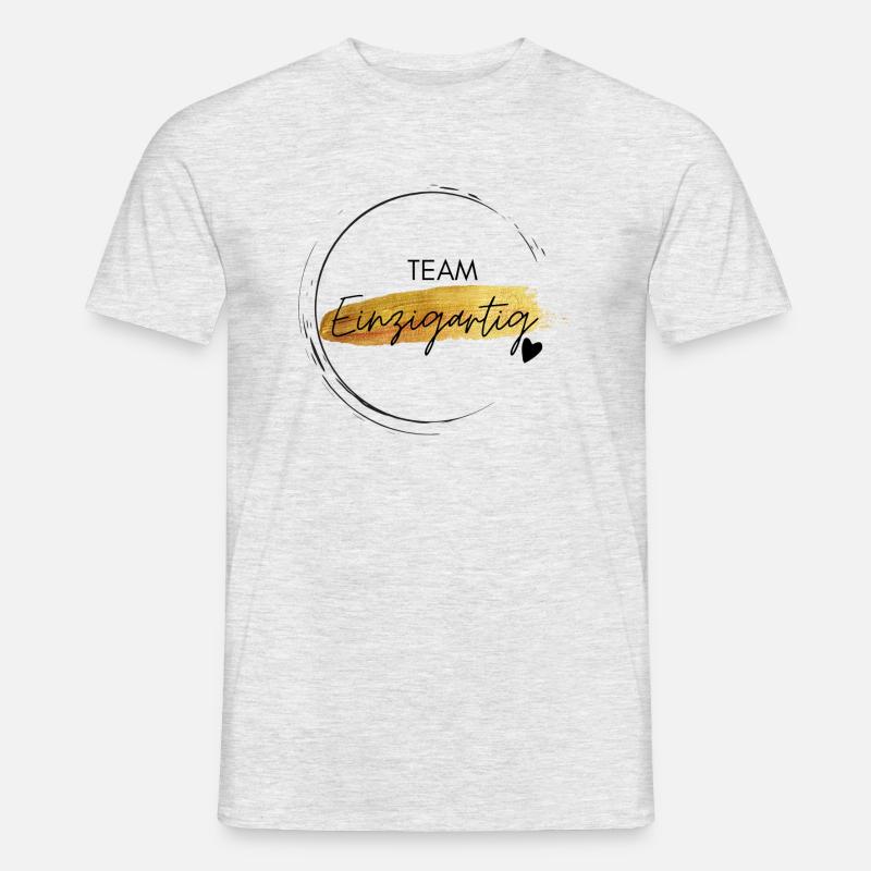 Team Einzigartig - positives Denken - Affirmation - Männer T-Shirt - Grau meliert