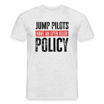 Les pilotes de saut ont une politique de porte ouverte - Parachutisme - T-shirt homme - gris chiné - Devant - AI Model Male 178 dark (178cm)