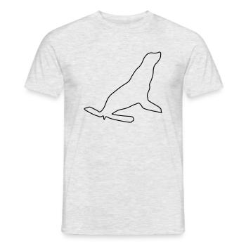 see robbe silhouette - Männer T-Shirt - Grau meliert - Vorne - AI Model Male 178 dark (178cm)