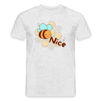 Bee Nice - Männer T-Shirt - Grau meliert - Vorne - AI Model Male 178 dark (178cm)