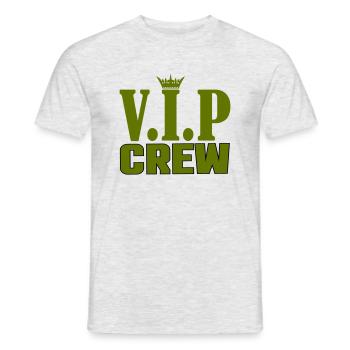 vip crew - Männer T-Shirt - Grau meliert - Vorne - AI Model Male 178 dark (178cm)