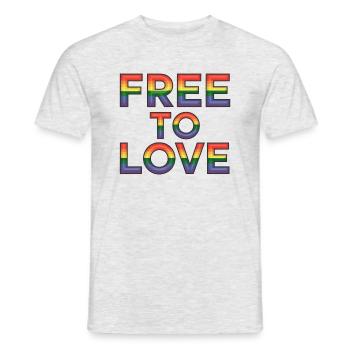 Free to love - LGBT - Männer T-Shirt - Grau meliert - Vorne - AI Model Male 178 dark (178cm)