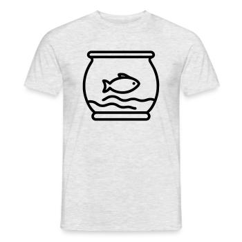 Fish Outline Fish Icon Fish Drawing Simple Fish. - Männer T-Shirt - Grau meliert - Vorne - AI Model Male 178 dark (178cm)