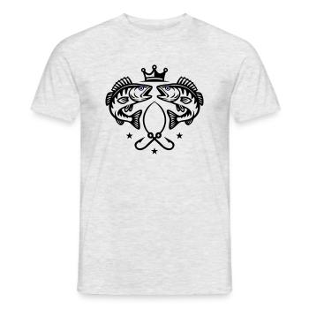 Angeln Hecht Fisch Symbol - Männer T-Shirt - Grau meliert - Vorne - AI Model Male 178 dark (178cm)