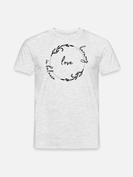 Love harmony in balance - Männer T-Shirt - Grau meliert