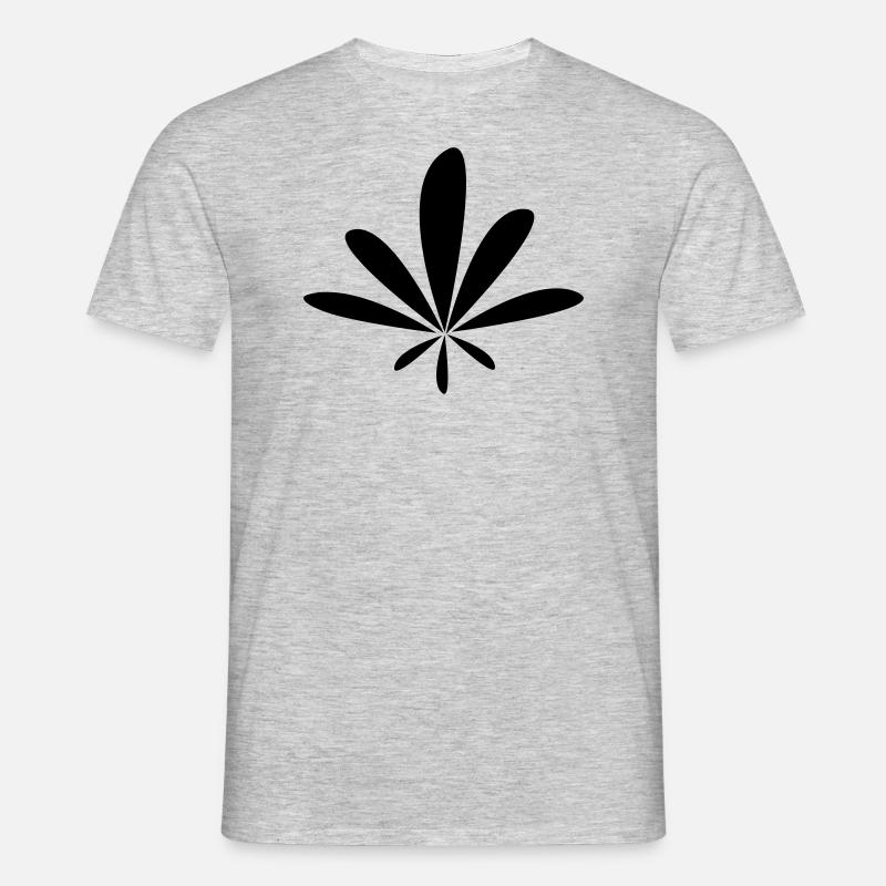 Hanf Blatt rounded - Männer T-Shirt - Grau meliert