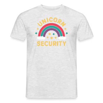 Unicorn Security Unicorn Motto Unicorn Security - T-shirt homme - gris chiné - Devant - AI Model Male 178 dark (178cm)