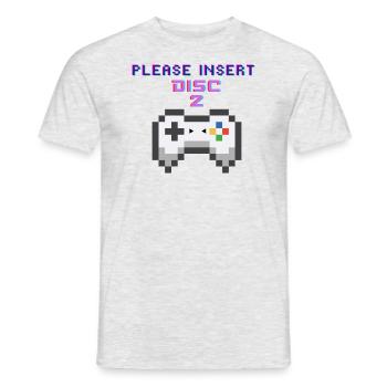 PLEASE INSERT DISC 2 - Männer T-Shirt - Grau meliert - Vorne - AI Model Male 178 dark (178cm)