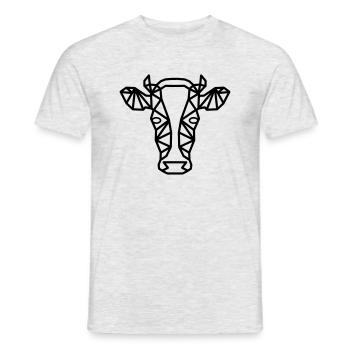 Kuh Kunst Form Diamant Kalb Tier Grillen Geschenk - Männer T-Shirt - Grau meliert - Vorne - AI Model Male 178 dark (178cm)