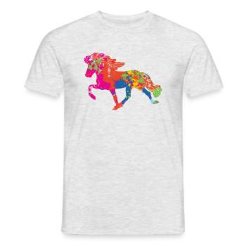 Tölter 2 splashes of colour - Men's T-Shirt - heather grey - Front - AI Model Male 178 dark (178cm)