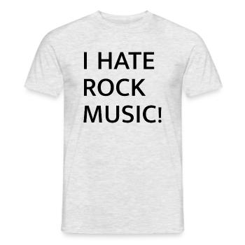 JE DÉTESTE LA MUSIQUE ROCK - T-shirt homme - gris chiné - Devant - AI Model Male 178 dark (178cm)