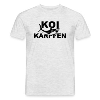 Koi Karpfen - schwäbischer Spruch - Männer T-Shirt - Grau meliert - Vorne - AI Model Male 178 dark (178cm)