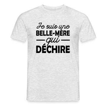 belle-mère qui déchire / cadeau humour belle-mère - T-shirt homme - gris chiné - Devant - AI Model Male 178 dark (178cm)
