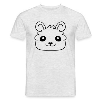 Visage petit cher hamster - T-shirt homme - gris chiné - Devant - AI Model Male 178 dark (178cm)