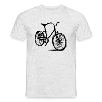 Fahrrad Gekritzel Fahrräder Radfahren Silhouette 5 - Männer T-Shirt - Grau meliert - Vorne - AI Model Male 178 dark (178cm)