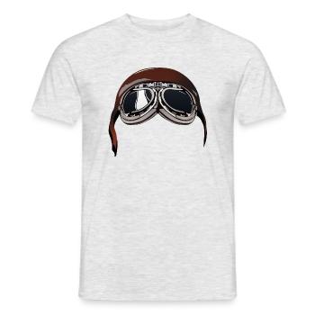 altes Motorrad Motorradhelm Biker Lünette 6022 A - Männer T-Shirt - Grau meliert - Vorne - AI Model Male 178 dark (178cm)