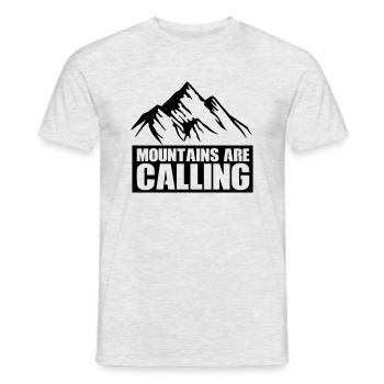 berge mountains are calling - Männer T-Shirt - Grau meliert - Vorne - AI Model Male 178 dark (178cm)