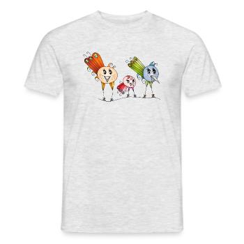 Oiseaux - T-shirt homme - gris chiné - Devant - AI Model Male 178 dark (178cm)
