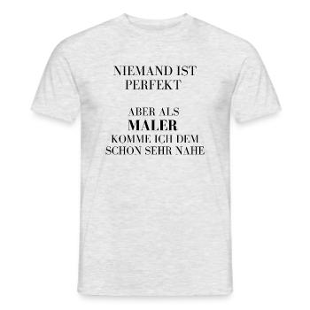 Perfektion in Person gesucht, hier ist der Maler! - Männer T-Shirt - Grau meliert - Vorne - AI Model Male 178 dark (178cm)