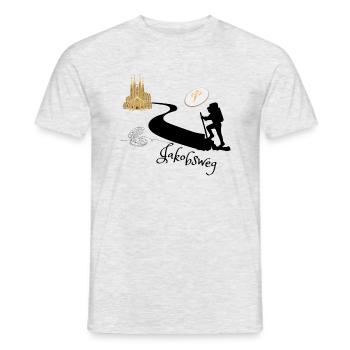 Jakobsweg nach Santiago de Compostela - Männer T-Shirt - Grau meliert - Vorne - AI Model Male 178 dark (178cm)