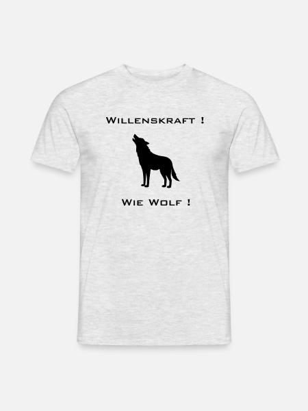 Willenskraft wie Wolf 1 - Männer T-Shirt - Grau meliert