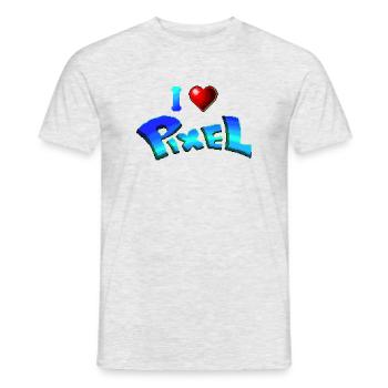 I love pixel - Men's T-Shirt - heather grey - Front - AI Model Male 178 dark (178cm)