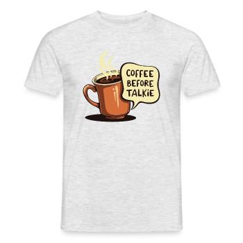 LE CAFÉ AVANT LE TALKIE - T-shirt homme - gris chiné - Devant - AI Model Male 178 dark (178cm)