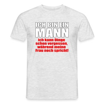 Je suis un homme, je peux oublier des choses - T-shirt homme - gris chiné - Devant - AI Model Male 178 dark (178cm)