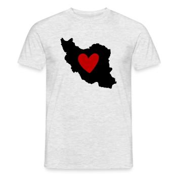 Iran Persia Love Heart - Men's T-Shirt - heather grey - Front - AI Model Male 178 dark (178cm)
