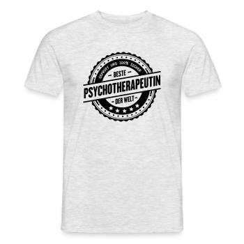 Beste Psychotherapeutin - Männer T-Shirt - Grau meliert - Vorne - AI Model Male 178 dark (178cm)