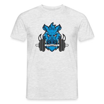 Wild Gym Wildschwein - Männer T-Shirt - Grau meliert - Vorne - AI Model Male 178 dark (178cm)