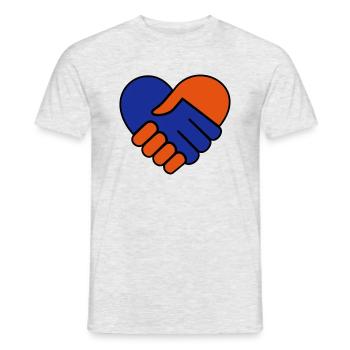 Hand in hand heart blue red - Men's T-Shirt - heather grey - Front - AI Model Male 178 dark (178cm)
