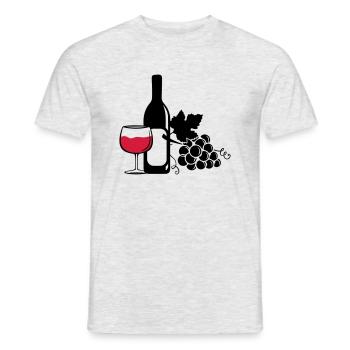wine bottle grapes - Männer T-Shirt - Grau meliert - Vorne - AI Model Male 178 dark (178cm)