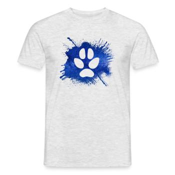 Dog paw footprint space milky way gift - Men's T-Shirt - heather grey - Front - AI Model Male 178 dark (178cm)