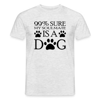 Chien chien - T-shirt homme - gris chiné - Devant - AI Model Male 178 dark (178cm)