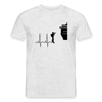 Schiffsspotter Shipspotter Schiff Spotting Idee - Männer T-Shirt - Grau meliert - Vorne - AI Model Male 178 dark (178cm)