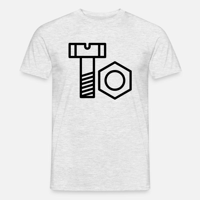 Schraube und Mutter - Männer T-Shirt - Grau meliert