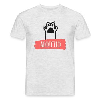 Accro aux chats - süchtig nach Katzen - T-shirt homme - gris chiné - Devant - AI Model Male 178 dark (178cm)