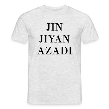 Femme Vie Liberté Iran - T-shirt homme - gris chiné - Devant - AI Model Male 178 dark (178cm)