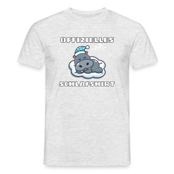 Offizielles Schlafshirt Hippo Geschenk Nilpferd - Männer T-Shirt - Grau meliert - Vorne - AI Model Male 178 dark (178cm)