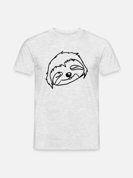 Sleeping Sloth Face - Men's T-Shirt - heather grey