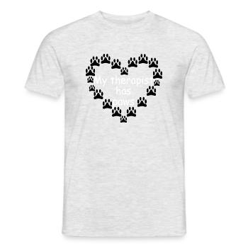 My therapist has paws - Männer T-Shirt - Grau meliert - Vorne - AI Model Male 178 dark (178cm)