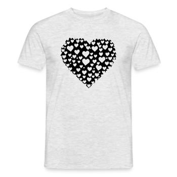 Symbole de coeur Amour Mignons Cœurs Rose Dessin Vecteur - T-shirt homme - gris chiné - Devant - AI Model Male 178 dark (178cm)